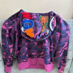 Bape Purple Camo Full Zip Hoodie
